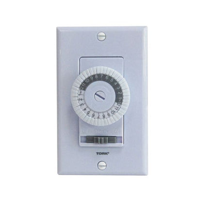 Interruptor de horario Tork 701B timer mecánico 24 horas 15A 125V para empotrar