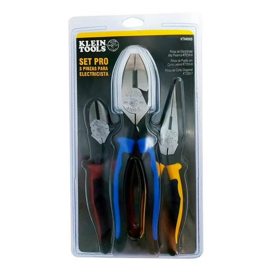 Kit Pro 3 Pinzas para Electricista Klein Tools KT210-9 KT203-8 KT220-7