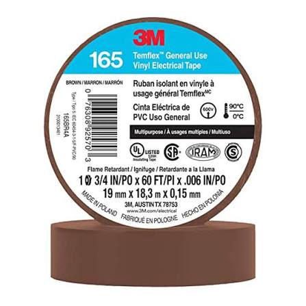 Cinta Temflex 165 Marrón 19mm x 18.3m 3M