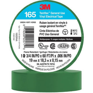 Cinta Temflex 165 Verde 19mm x 18.3m 3M